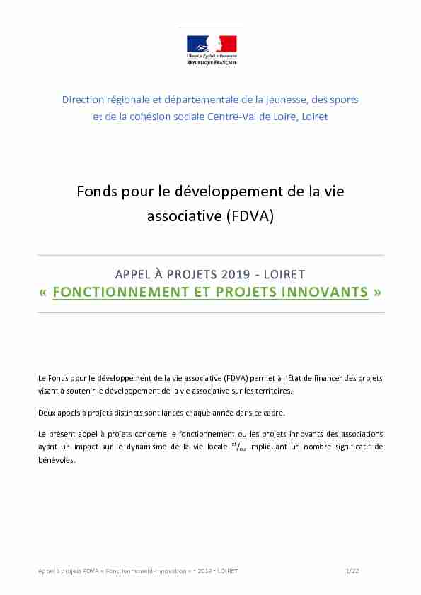 Fonds pour le développement de la vie associative (FDVA)