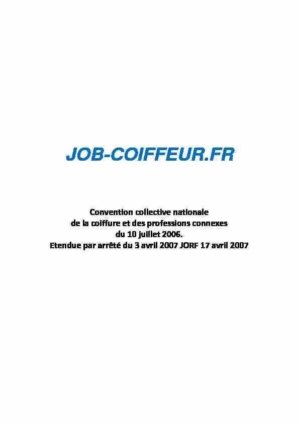 [PDF] Convention Collective Coiffure - Job-Coiffeur