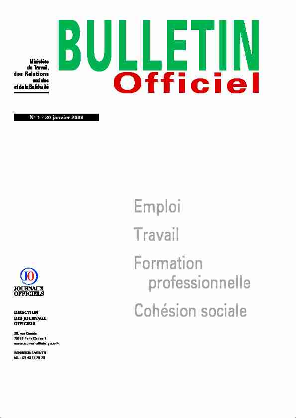 [PDF] Officiel - Ministère du Travail