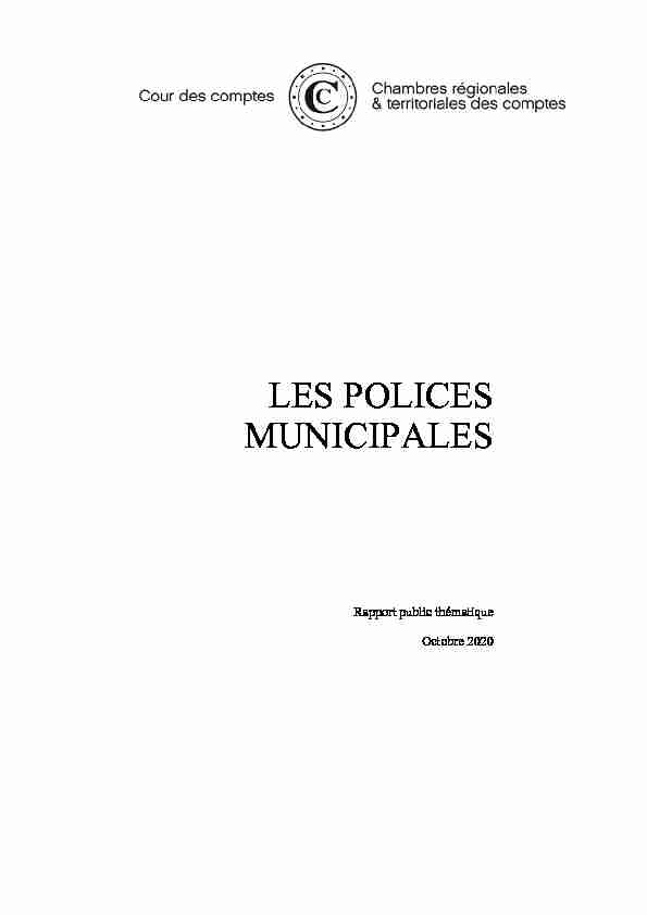 Rapport public thématique - Les polices municipales