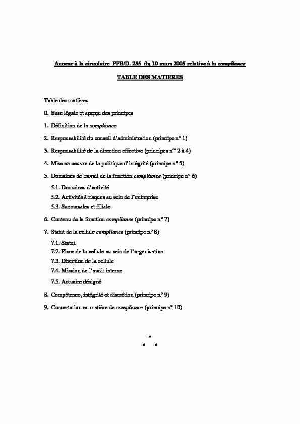 [PDF] CBFA - Circulaires - Fonction de compliance -  nbbbe