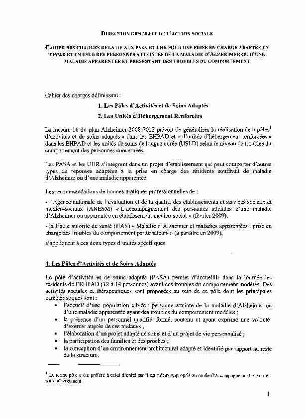 [PDF] Cahier des charges relatif aux PASA et UHR