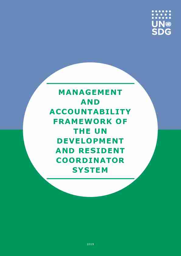 MANAGEMENT AND ACCOUNTABILITY FRAMEWORK OF THE UN