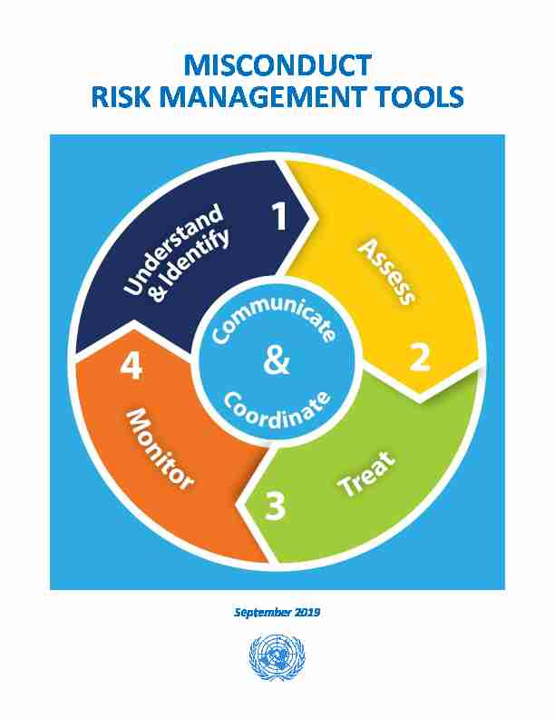 MISCONDUCT RISK MANAGEMENT TOOLS