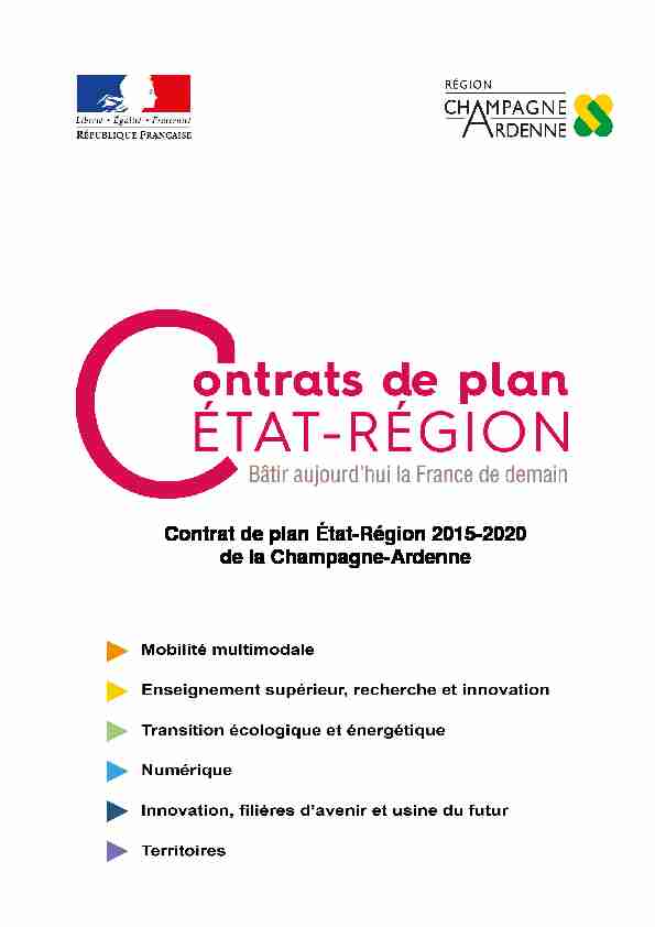 Contrat de plan État-Région 2015-2020 de la Champagne-Ardenne