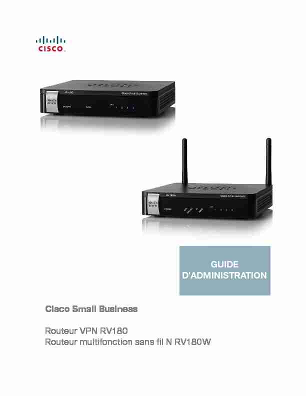 Cisco RV180/RV180W Router Administration Guide (French France)