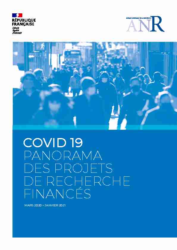 COVID 19 PANORAMA DES PROJETS DE RECHERCHE FINANCÉS