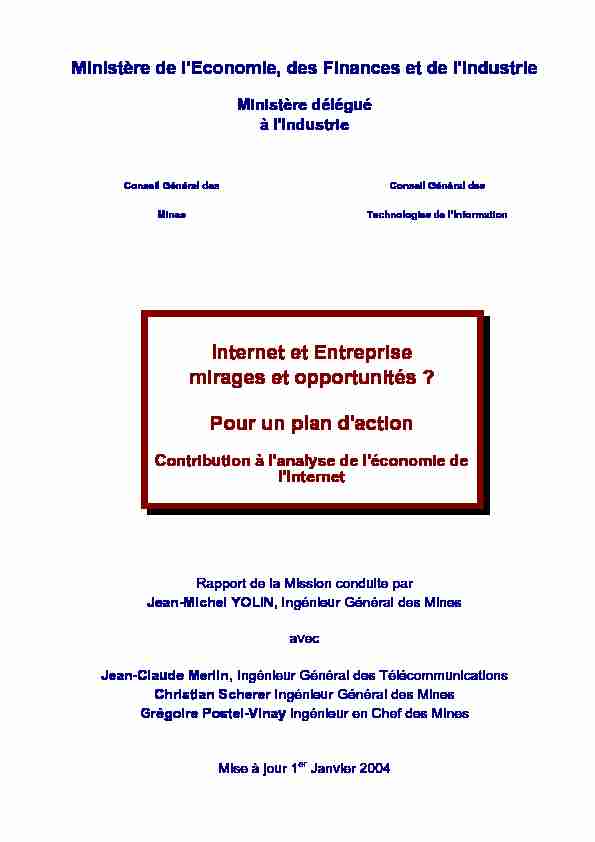[PDF] Internet et Entreprise mirages et opportunités ? Pour un plan daction