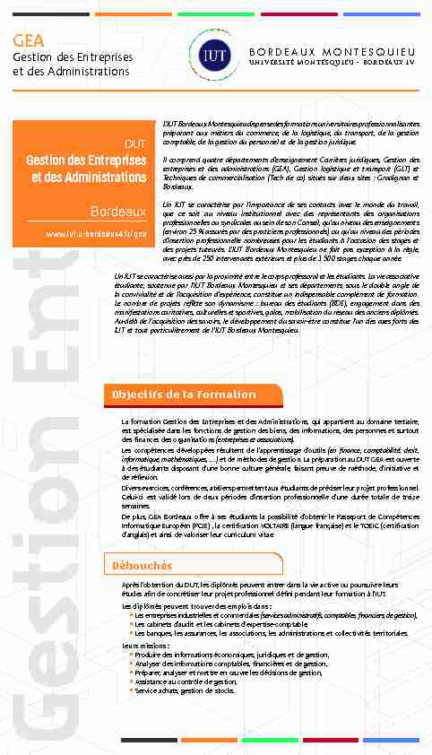 [PDF] Gestion des Entreprises et des Administrations - Accueil GEA