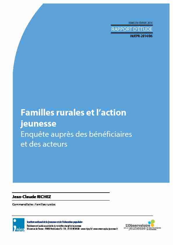[PDF] Familles rurales et laction jeunesse - INJEP