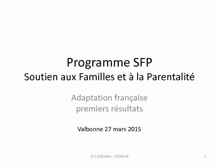 [PDF] SFP Soutien aux Familles et à la Parentalité - Respadd