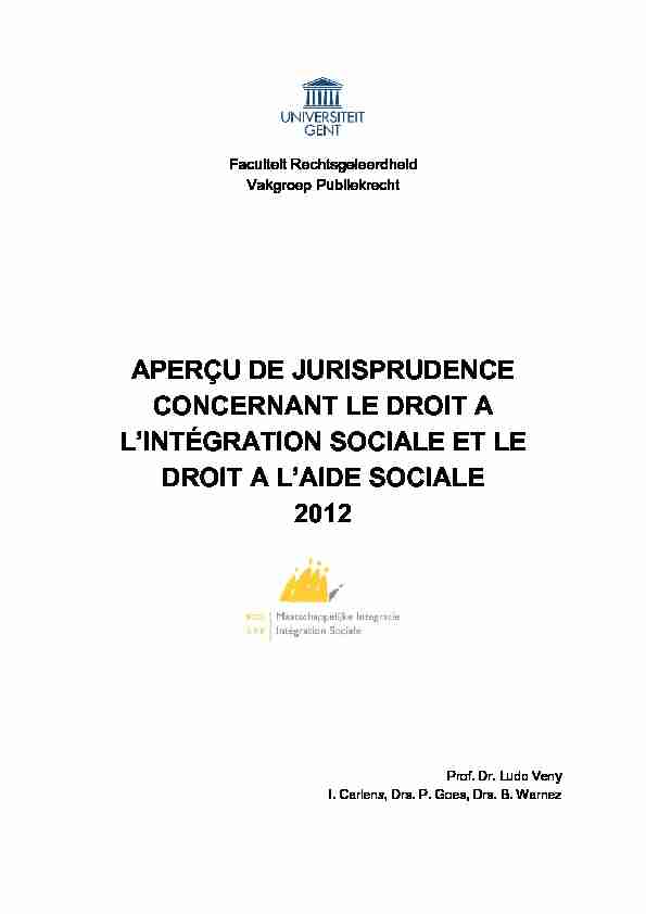 [PDF] APERÇU DE JURISPRUDENCE CONCERNANT LE DROIT A L
