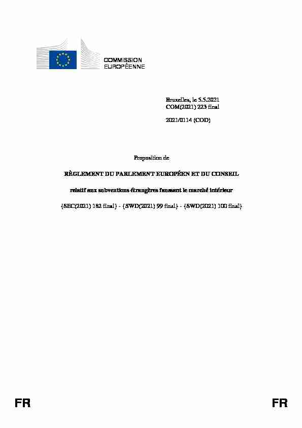 COMMISSION EUROPÉENNE Bruxelles le 5.5.2021 COM(2021