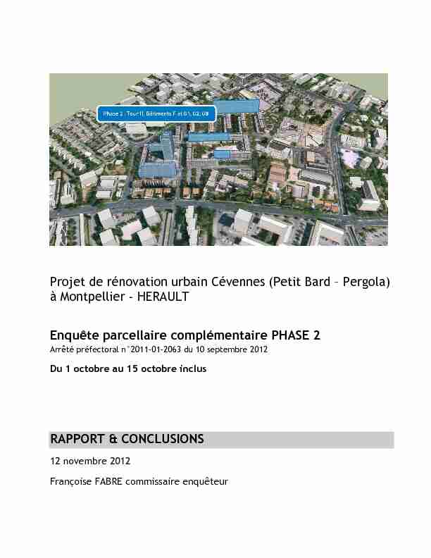 Projet de rénovation urbain Cévennes (Petit Bard – Pergola) à