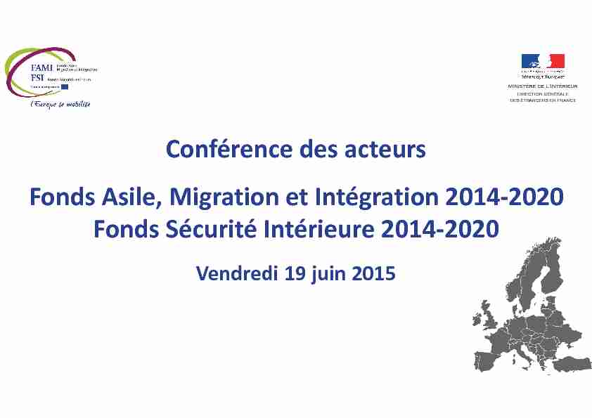 Conférence des acteurs Fonds Asile Migration et Intégration 2014