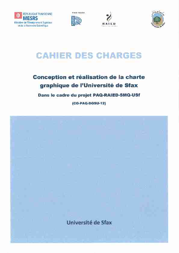 Cahier des Charges: Conception et réalisation de la charte