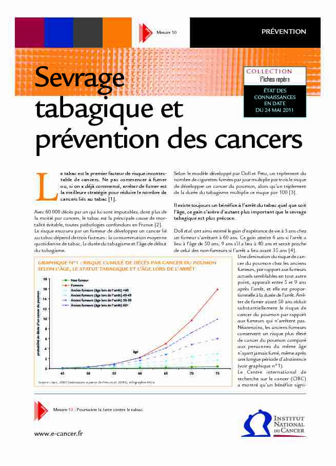 Sevrage tabagique et prévention des cancers