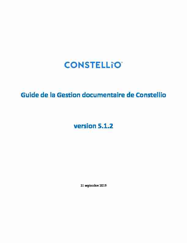 Guide de la Gestion documentaire de Constellio version 5.1.2