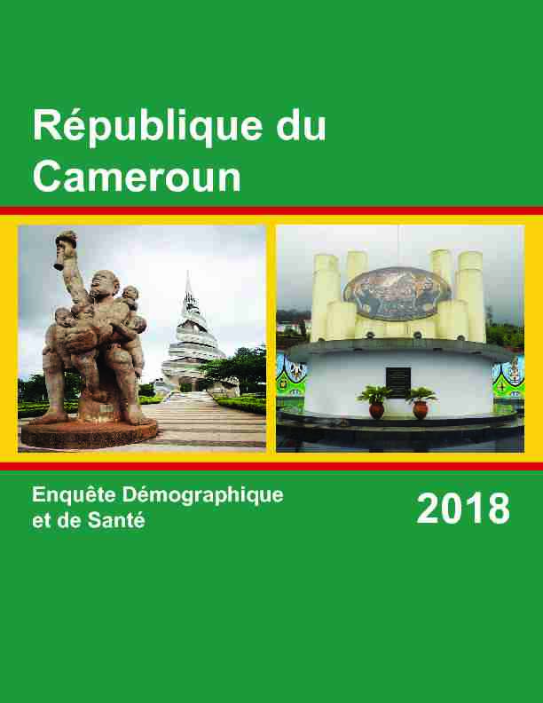 République du Cameroun enquête démographique et de santé