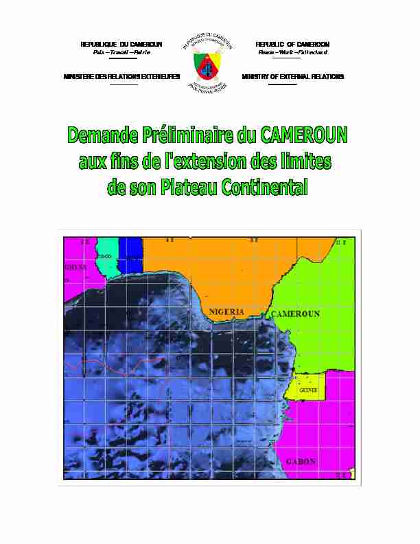 REPUBLIQUE DU CAMEROUN REPUBLIC OF CAMEROON