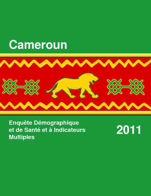 République du Cameroun Enquête Démographique et de Santé et à