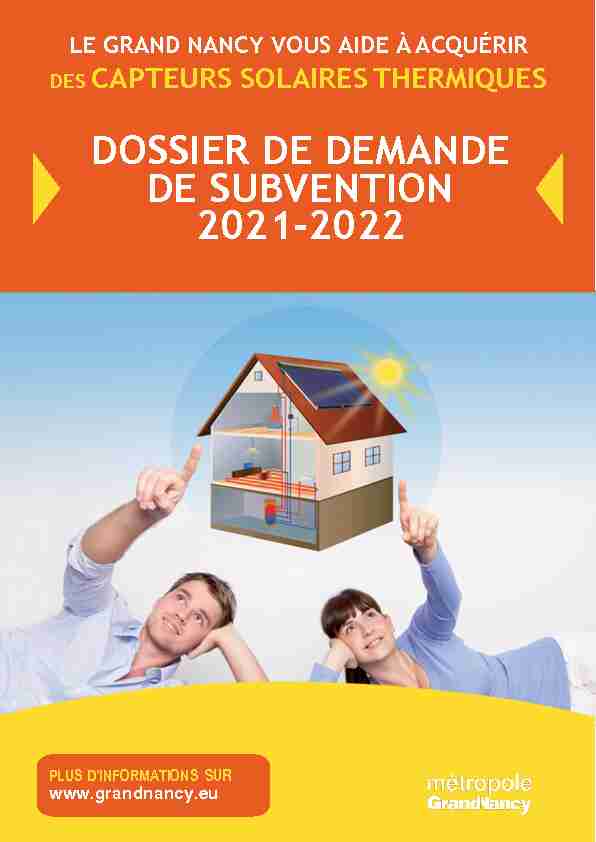 DOSSIER DE DEMANDE DE SUBVENTION 2021-2022 - Grand Nancy