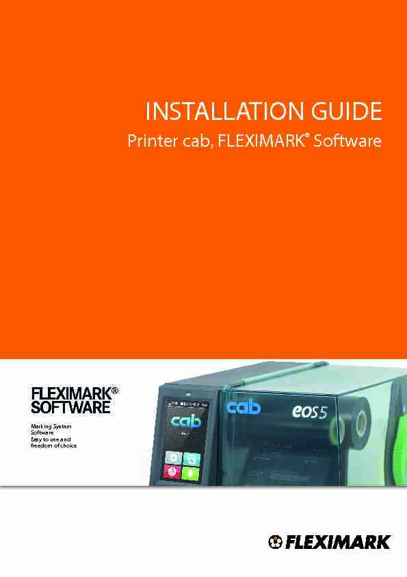 INSTALLATION GUIDE - Printer cab FLEXIMARK® Software