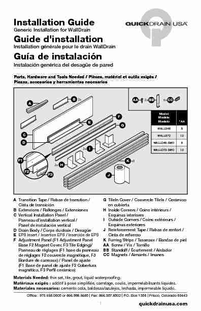 Installation Guide Guide dinstallation Guía de instalación