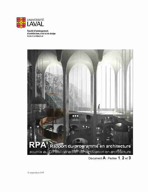 RPA: Rapport du programme en architecture