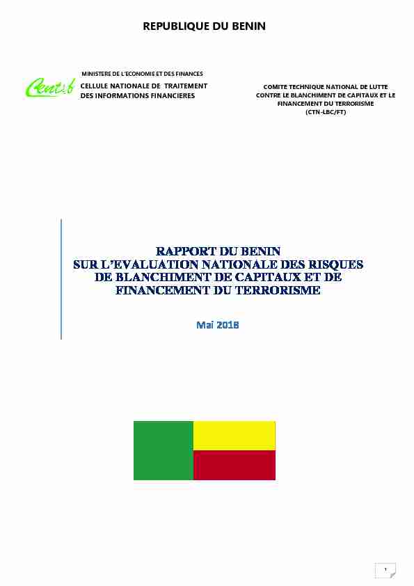 [PDF] rapport du benin sur levaluation nationale des risques de  - CENTIF