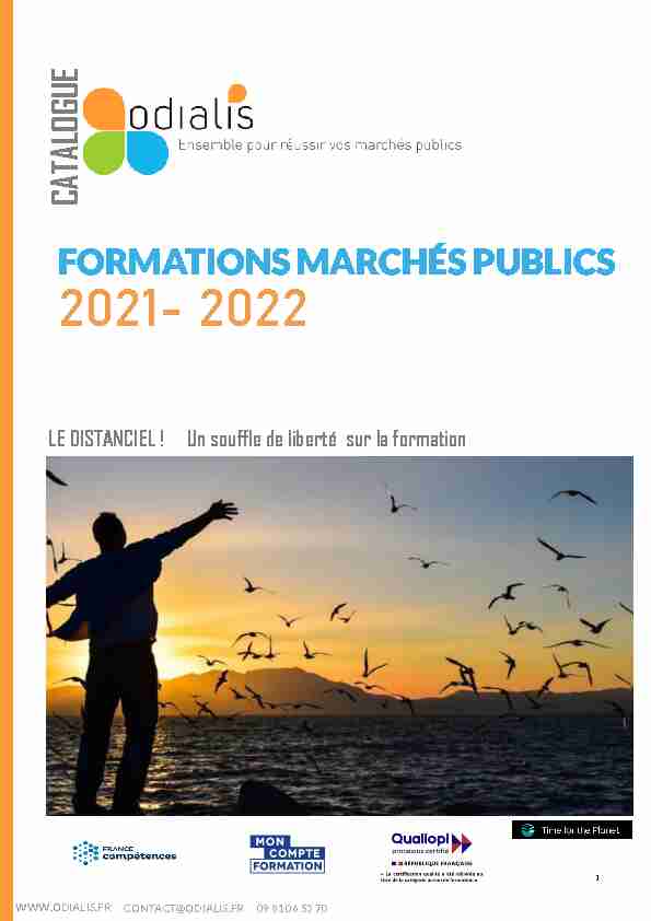 [PDF] formations marchés publics - 2021- 2022 - Odialis