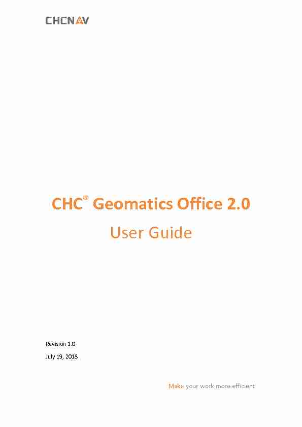CHC® Geomatics Office 2.0 User Guide