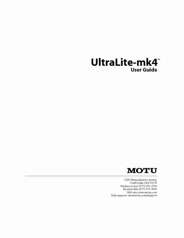 UltraLite-mk4 User Guide