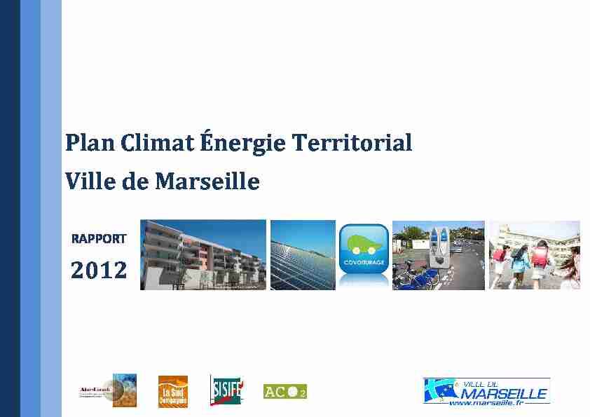 Plan Climat Énergie Territorial Ville de Marseille 2012