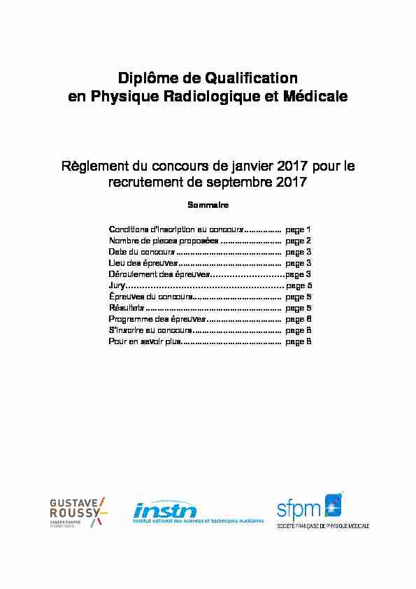 Diplôme de Qualification en Physique Radiologique et Médicale