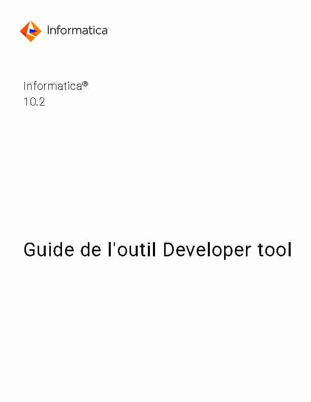 Informatica - 10.2 - Guide de loutil Developer tool - (French)