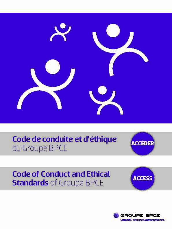 Code de conduite et déthique du Groupe BPCE Code of Conduct