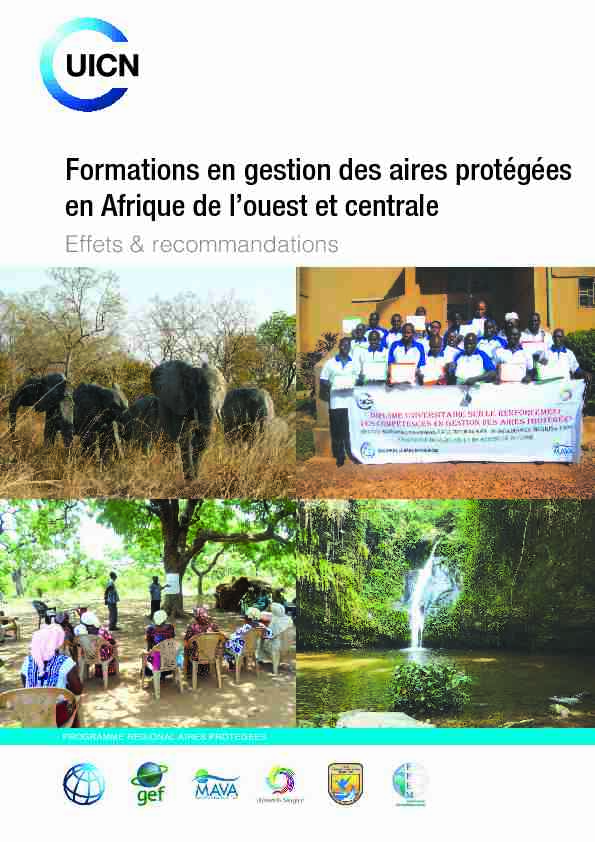Formations en gestion des aires protégées en Afrique de louest et