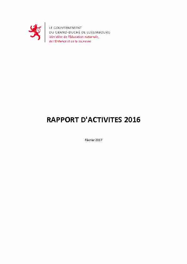 MENJE - Rapport dactivités 2016