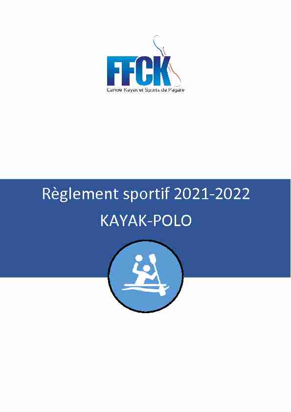 Règlement sportif 2021-2022 KAYAK-POLO