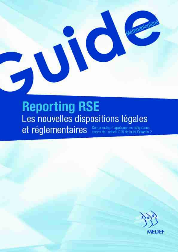 Reporting RSE - Les nouvelles dispositions légales et