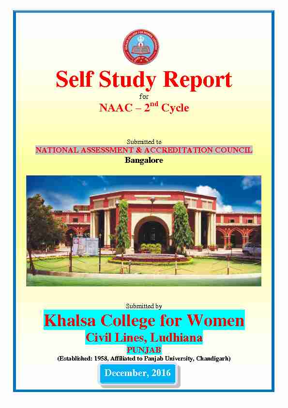 Self Study Report - Ludhiana