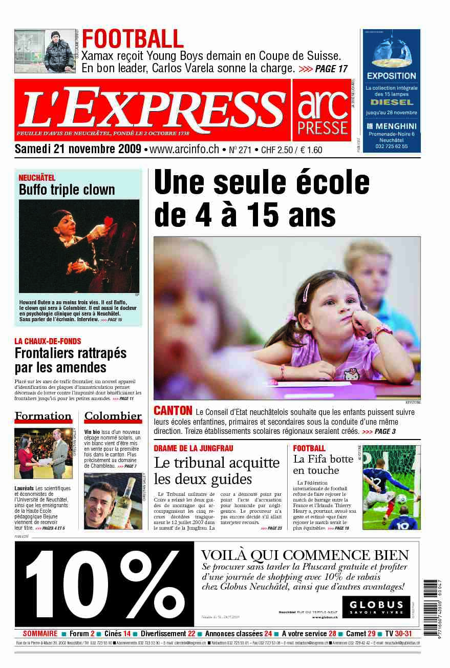 ARC_2009/11/21 Samedi : LEXPRESS : 1 : Page 1 (LEXPRESS)