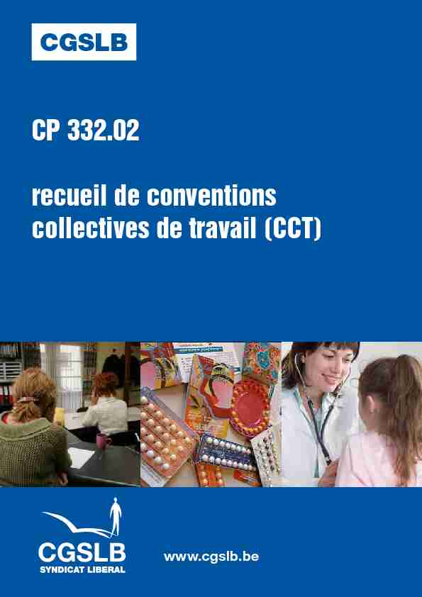 CP 332.02 recueil de conventions collectives de travail (CCT)