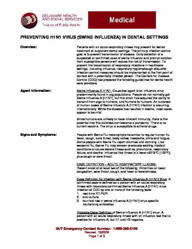 PREVENTING H1N1 VIRUS (SWINE INFLUENZA) IN DENTAL