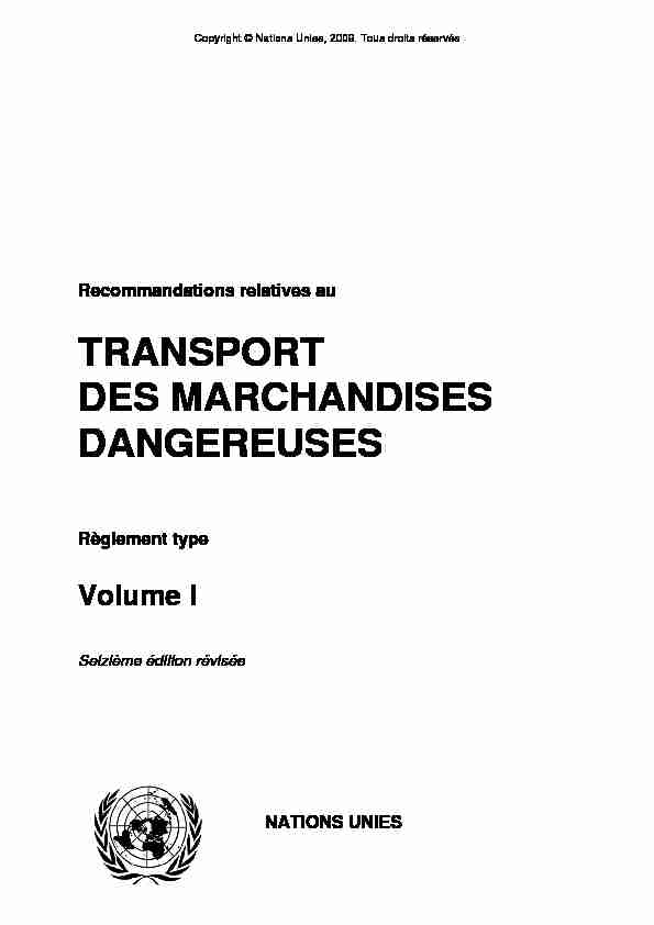 TRANSPORT DES MARCHANDISES DANGEREUSES