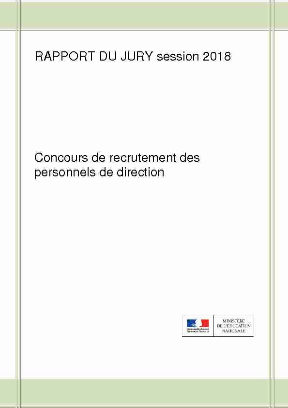 [PDF] RAPPORT DU JURY session 2018 - Ministère de léducation nationale