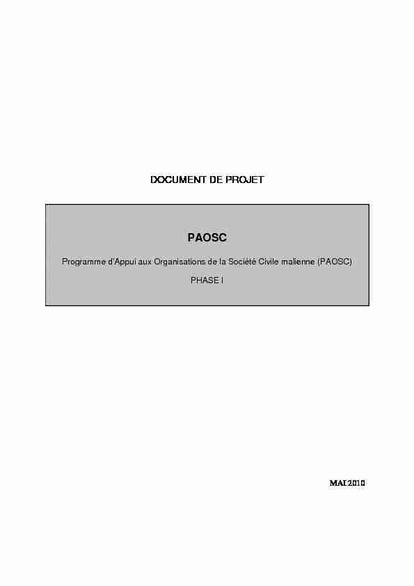 [PDF] DOCUMENT DE PROJET - UNDP