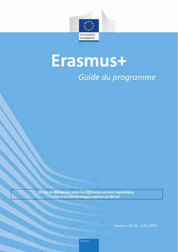 Erasmus  Guide du programme 2019 - Version 2 (2019) : 15/01/2019