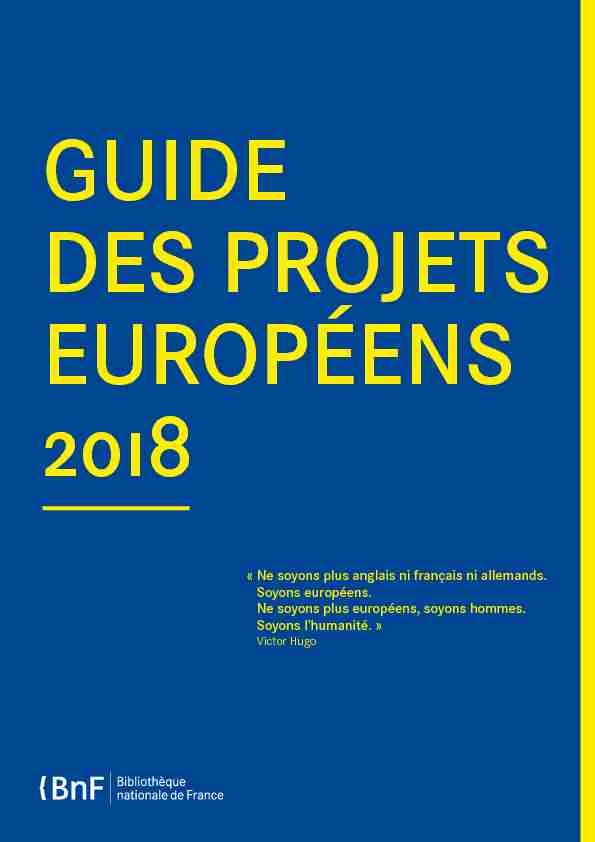 guide des projets européens 2018
